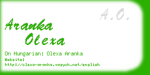 aranka olexa business card